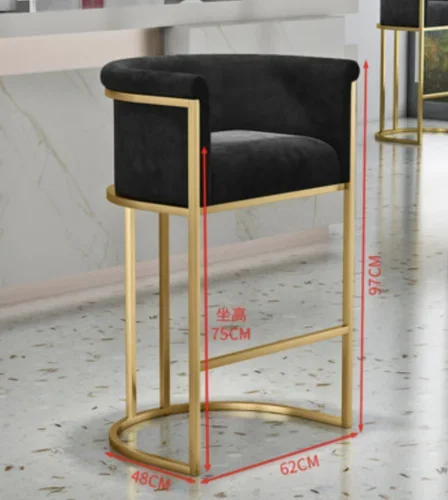 Pink High Bar Stools Nordic Designer Floor Luxury Lounges Dining Room Chairs Metal Salon Illas Comedores Furnitures