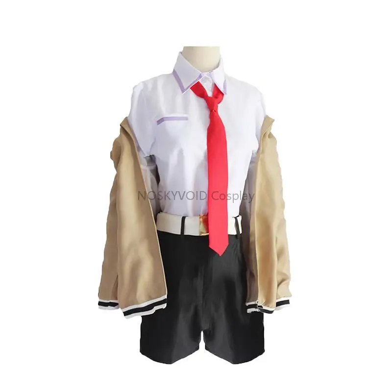 Anime Makise Kurisu Cosplay Steins;Gate Costume Women's Wigs Headgear Cosplayer Comic-con Clothing Halloween Party Uniform Set