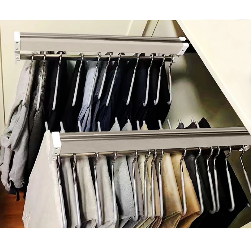 Extendable Clothes Rail for Pulling out the Hangers, Adjustable Wardrobe, Telescopic Rail, Clothes Rail, 542 mm