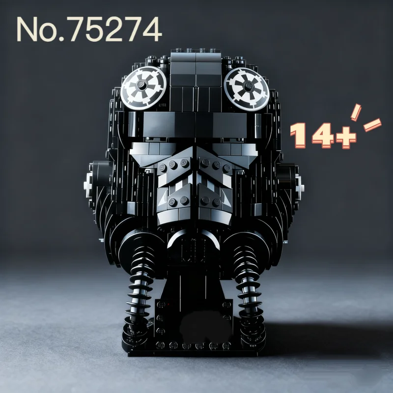 724 piezas Star Interstellar Conflict Imperial Starfighter 75274 TIE Fighter Pilot Helmet, modelo de bloques de construcción, juguete para adorno o regalo.