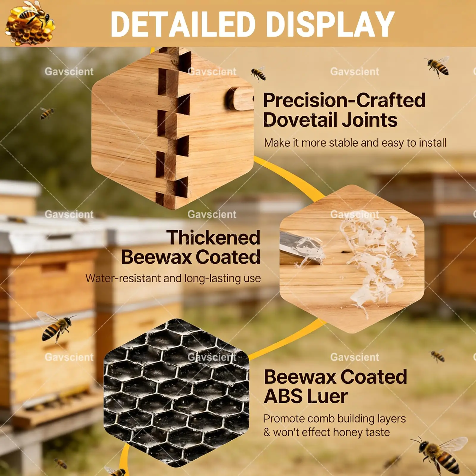 Free Shippinghive With Stand, Ce Wood Self Flow Ey Hive Box, Integrated Keng Starter Set With Auts And Queen Excluder For Outdoo