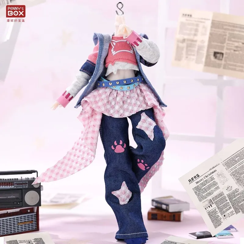 Penny'S Wardrobe Special Six Bjd Baby Clothes Sweet Star Denim Movable Doll Suitable Replace Baby Clothing Accessories