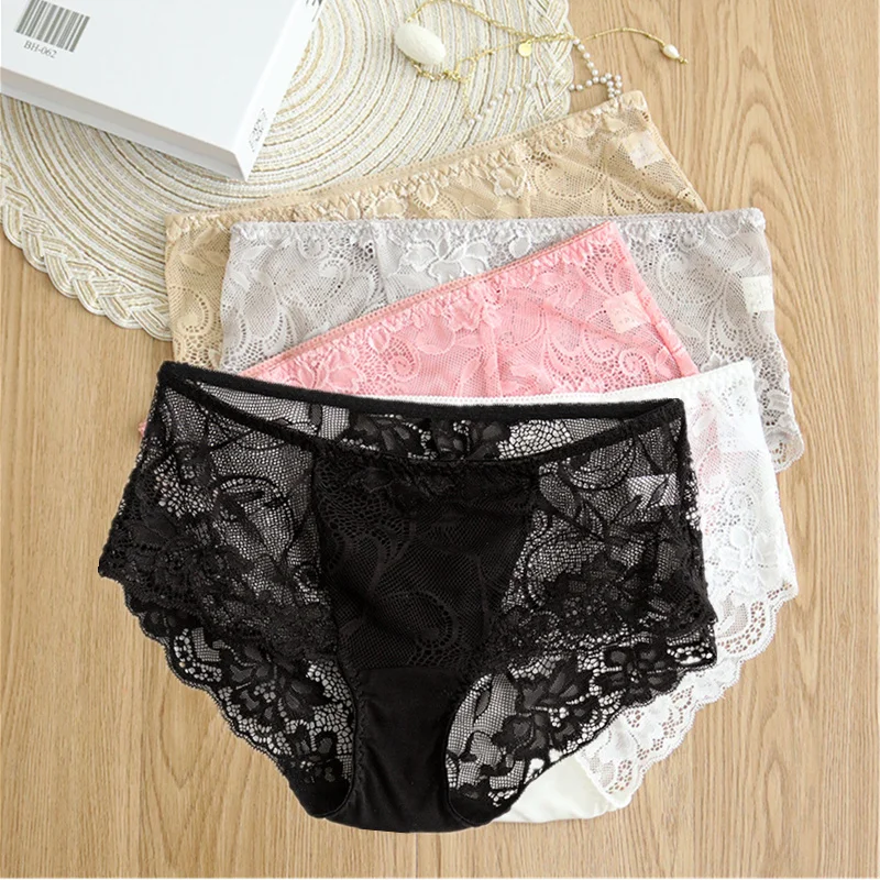 

Birdsky, 3pcs Women briefs panties lace underwear low waist 100% natural mulberry silk 5 solid colors. TS-31