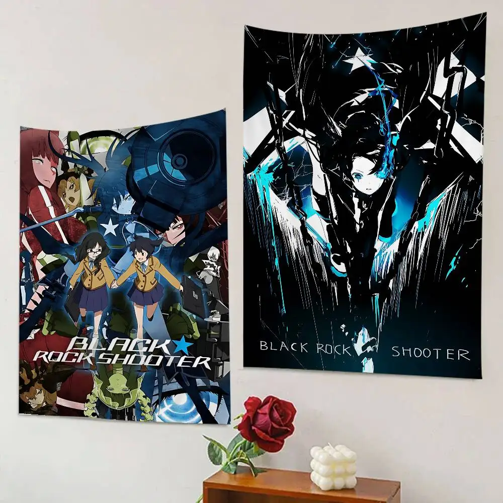 classic anime B-Black Rock S-Shooter game Printed Large Wall Tapestry Art Science Fiction Room Home Decor Decor Blanket
