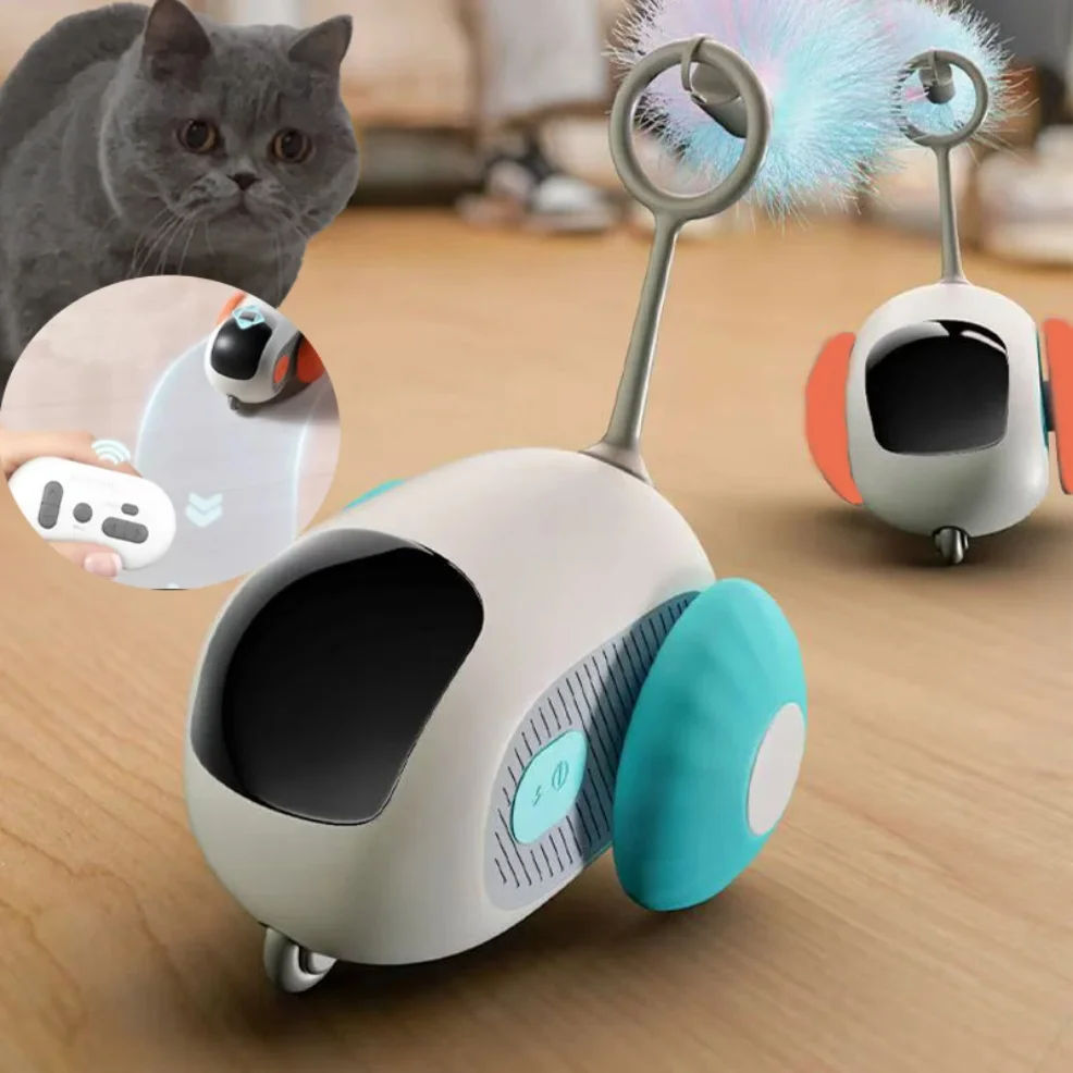 

Smart Cat Toy Pet Interactive Automatic Moving Remote Electric Car Toys Upgraded Version Rechargeable Kitten Training Game Toys