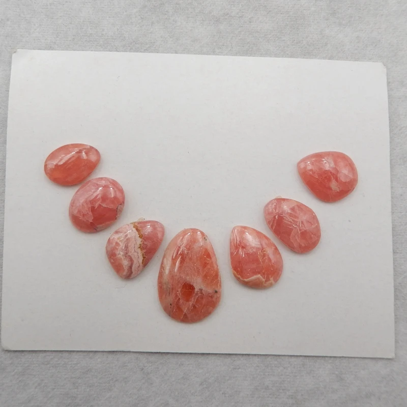 7PCS Natural Cabochons Argentina Rhodochrosite Gemstone Jewelry DIY Marking Bracelet Necklace Accessories 22x15x4/15x12x5mm13g