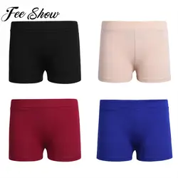 Kids Girl Elastic Waist Sports Shorts Boy-cut Bottoms Yoga Leggings for Ballet Dance Gymnastic Workout Fitness Summer Dancewear