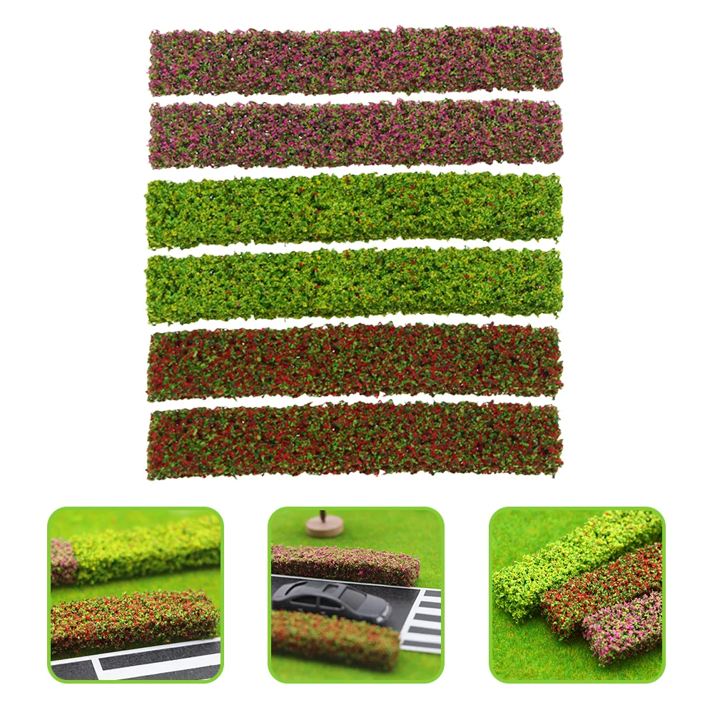 6 Pcs Simulated Mini Flower Shrub Diorama Micro Landscape Artificial Plants Grass Terrain Model Static Models Indoor