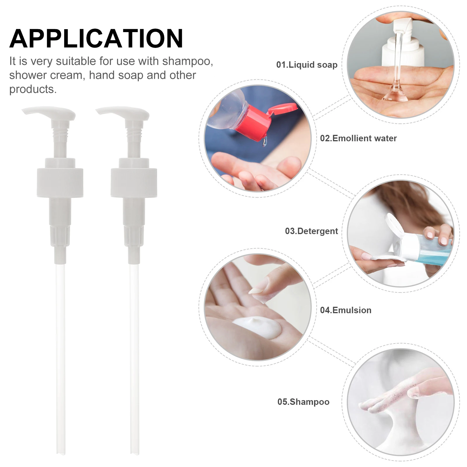 

3pcs Foam Soap Dispenser Pump Head Bottle Nozzle Replacement Shower Gel PP Pressing Shampoos Reusable Practical Design