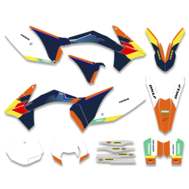 Fewfuss – Kit d'autocollants graphiques pour KTM EXC EXC-F 125 250 300 350 450 2012 2013 SX SXF 2011 2012, numéro nom personnalisé