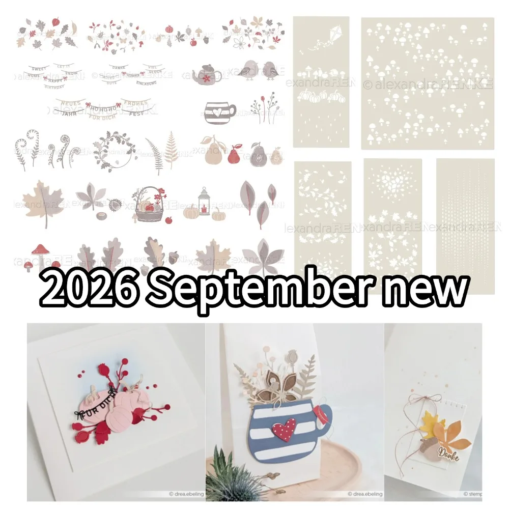 2026 Mai Neuheit: Blumenstrauß- und Liebes-Metall-Stanzformen für DIY-Scrapbooking, Bastelarbeiten, Fotoalbum-Vorlagen und handgemachte Dekorationen