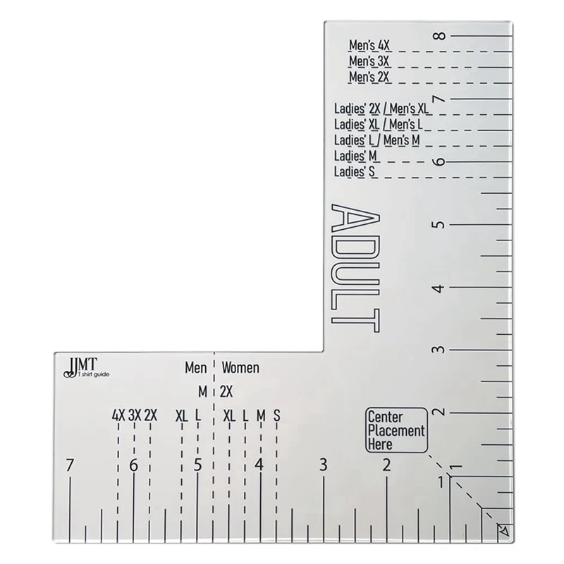 Left Chest Logo Placement Tool For Heat Press, Acrylic T Shirt Ruler For Adult Size Durable Transparent