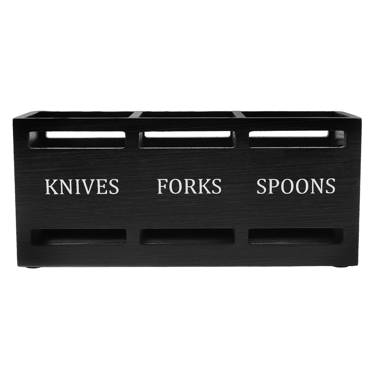 

Wooden Cutlery Holder 3-Section Tableware Organizer Kitchen Utensil Rack Knife Fork Chopstick Storage Bin Large Capacity Tidy