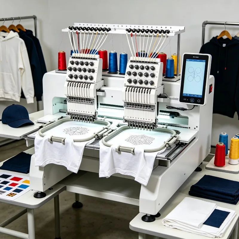 Double Head Embroidery Machine Computer Driven 4 6 9 12 Needle Version 800 1200R Basic Speed Wide Embroidery Range