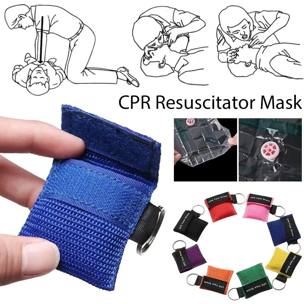 

1pc Keychain First Aid Emergency Face Shield CPR Mask Professional Outdoor Rescue Health Care Tools Jetting Resuscitator Mask