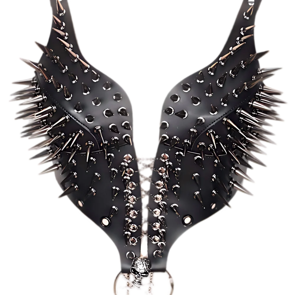 Women's Y2K Goth Top Emo Clothing Gothic Boho Tank Top with Spikes Punk Rock Style for Teens Vkei Festival Bra Grunge T-Shirt