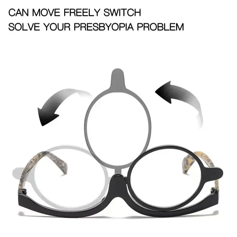 2023 New Colorful Frame Single Lens Cosmetic Presbyopia Mirror Multifunctional PC Frame 180 Degree Rotation Cosmetic Presbyopia