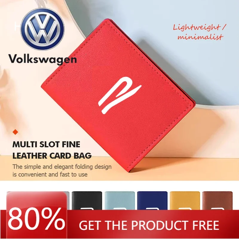

For VW Volkswagen Jetta MK5 Golf For Volkswagen VW Car Leather ID Card Holder Wallet Multi Card Slots Purse GTI Tiguan Passat B5