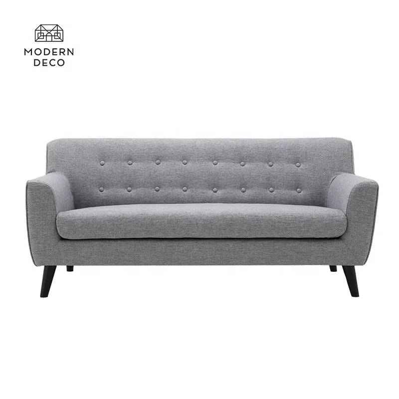 

Living Spaces Home Furniture Grey Japandi Style Sofa Couch