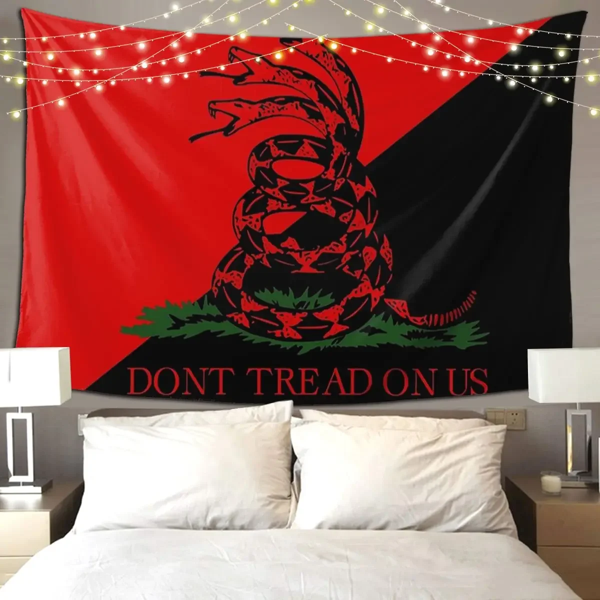 Don't Tread On Us Anarcho-Communi Tapestry Hippie Wall Hanging Aesthetic Home Decor Tapestries for Living Room Bedroom Dorm Room