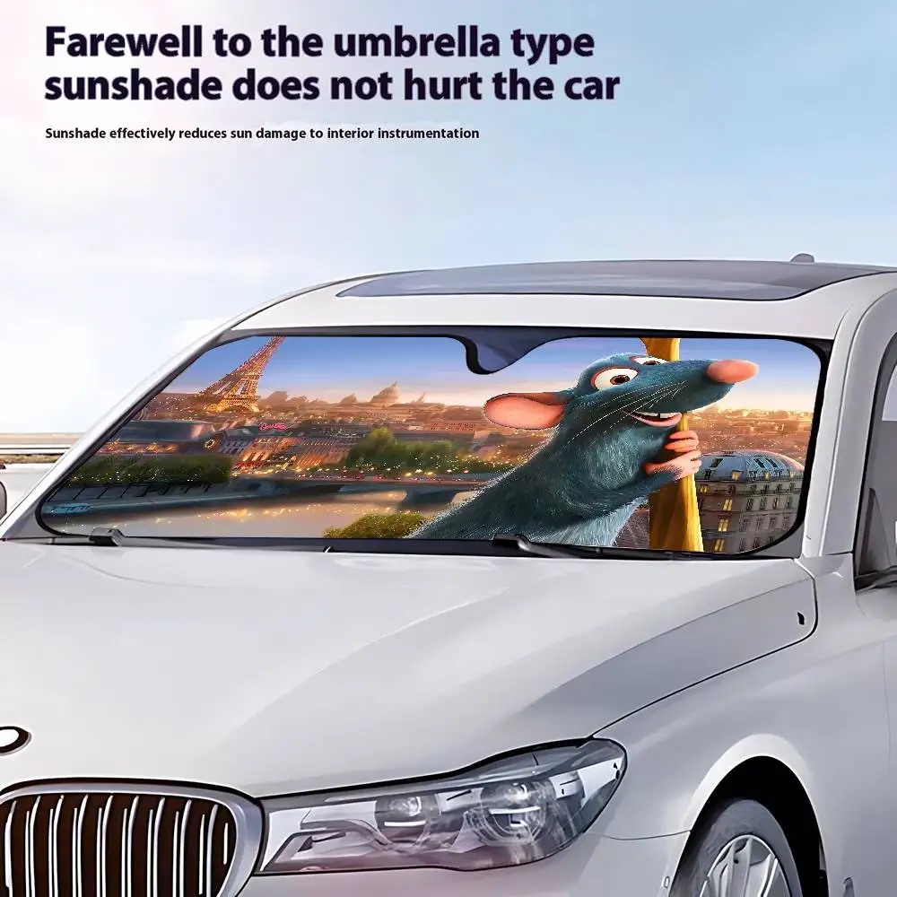 R-Ratatouille Cartoon Car Sunshade Covers Cover Universal Windscreen Folding Visor - view 3