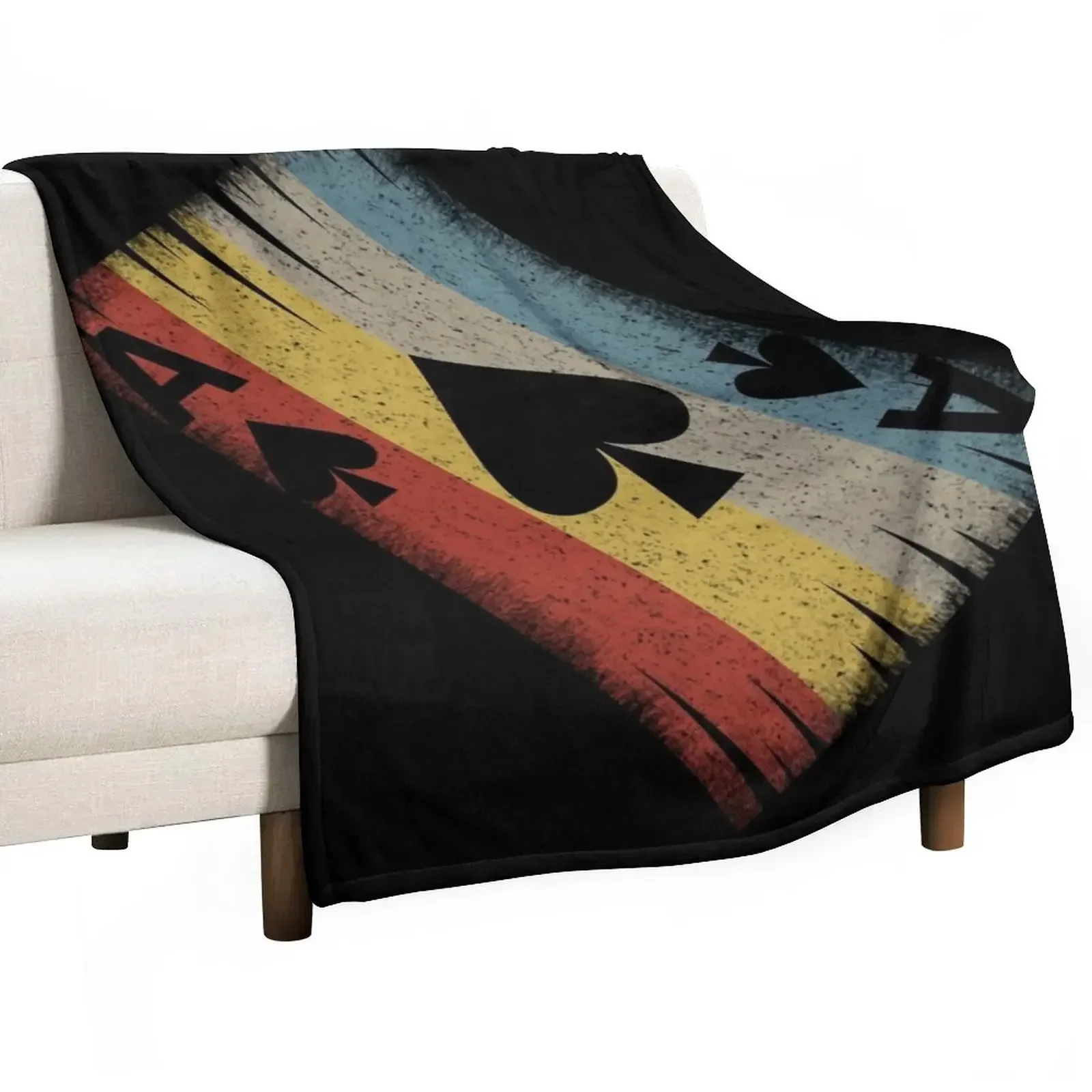 Ace of Spades Throw Blanket Plush Personalized Gift Travel Blankets