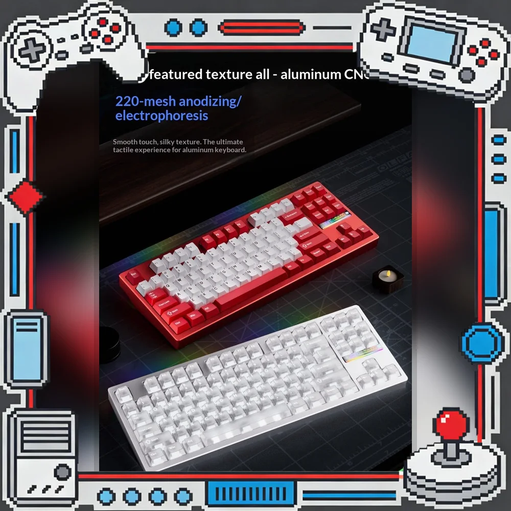 WEIKAV NUT65 Transparent Tri-Mode Aluminum Mechanical Keyboard Hot-Swappable RGB For Gifts