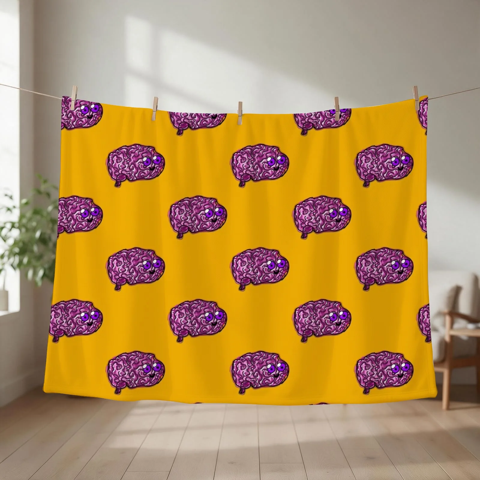 Brain Throw Blanket couch cozy soft plush fuzzy picnic outdoor blanket