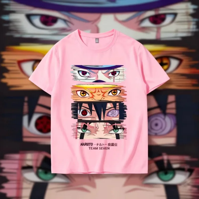 

Новая модная детская футболка, хит продаж, японское аниме, Наруто, из чистого хлопка, с мультяшным принтом, комплект для родителей и детей, с короткими рукавами