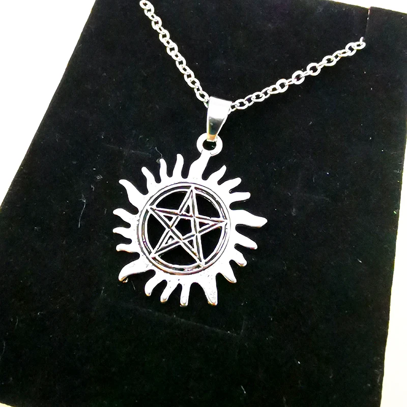 Pentagram Star Pendant Necklace For Women Men Vintage Fashion Choker Goth Punk Satan Wicca Pagan Supernatural Jewelry Witchcraft