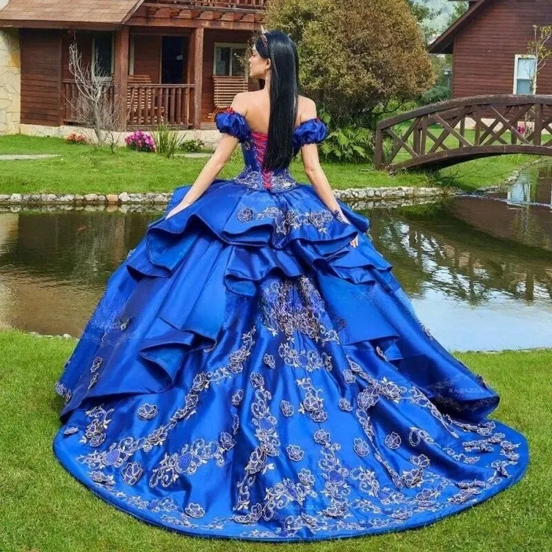 Elegant Blue Quinceanera Dress 2024 Princess Prom Ball Gown Sweet 16 Years Birthday Dress Pageant Mexican customized