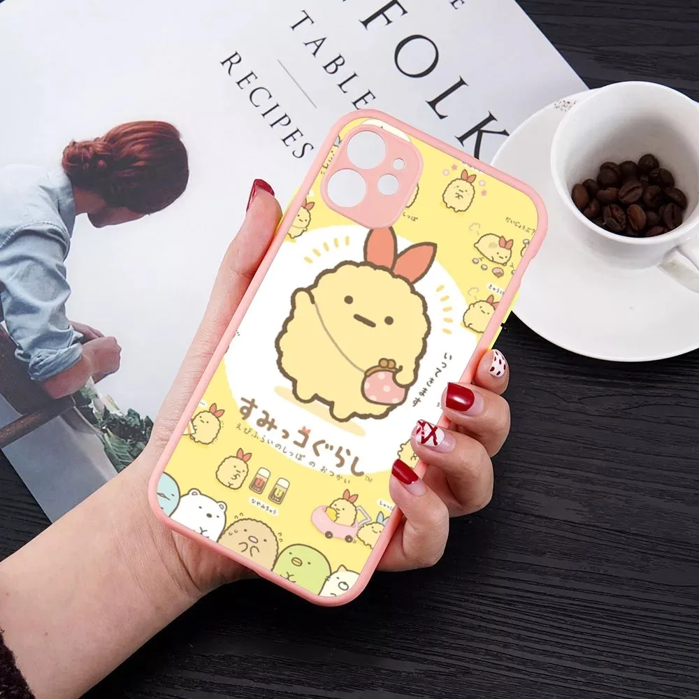 Cute Sumikko Gurashi Phone Case for iPhone 14 11 12 13 Mini Pro Max 8 7 Plus X XR XS MAX Translucent Matte Cover