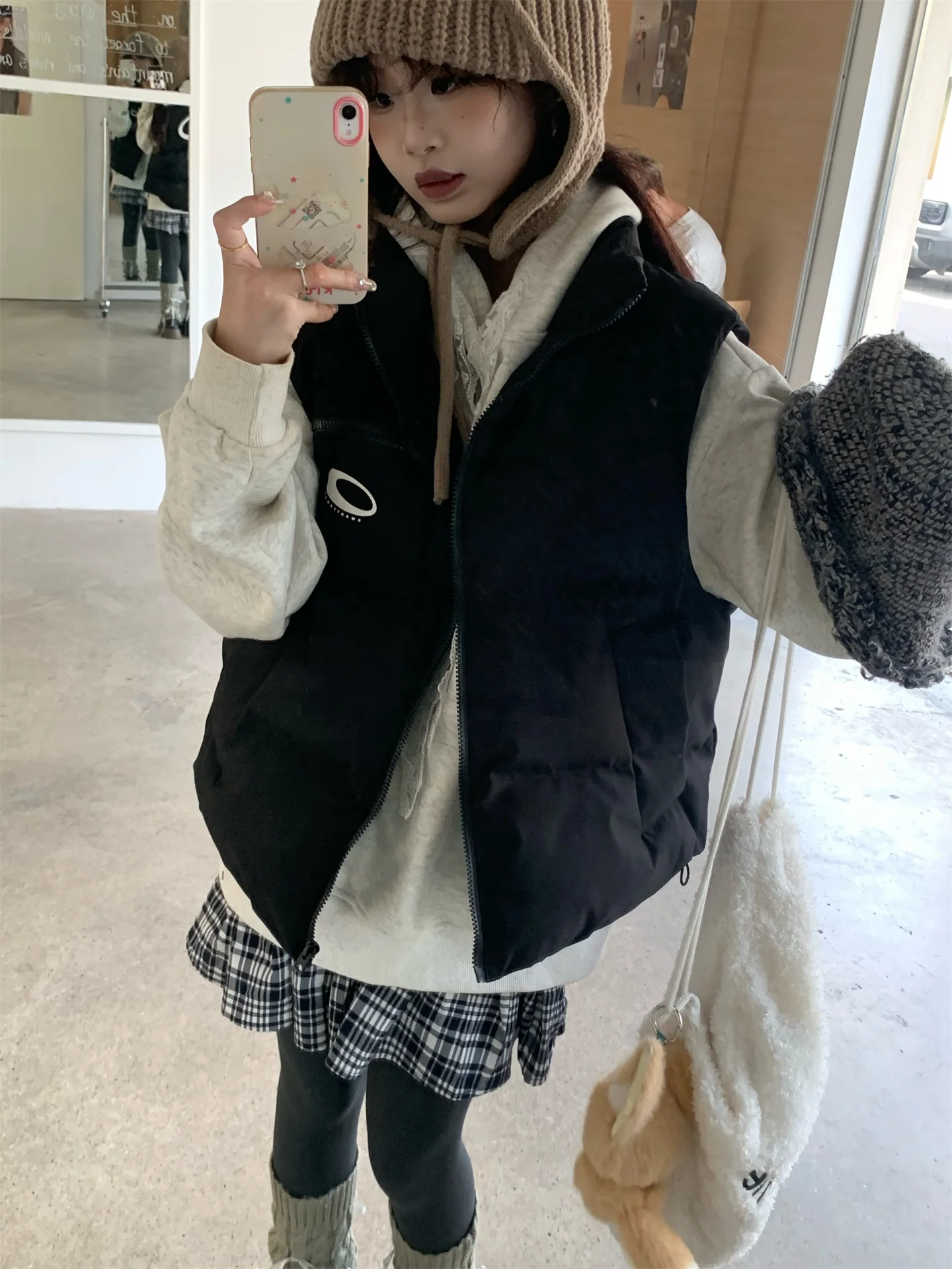 

Свободный хлопковый жилет для похудения, женская модная верхняя одежда с надписями, осень-зима, новинка, на молнии, для поездок на работу, Cl...