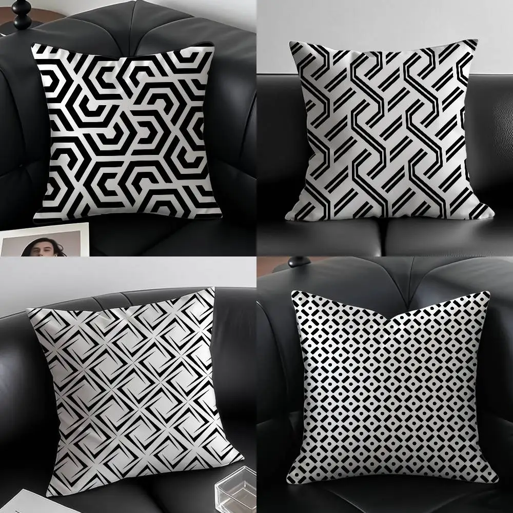 

Line Texture Art Pillow Case Custom Printed Brushed Fleece Pillow, Baby Skin-Touch, Eco-Friendly Dye-Sublimation Cushion For Hom