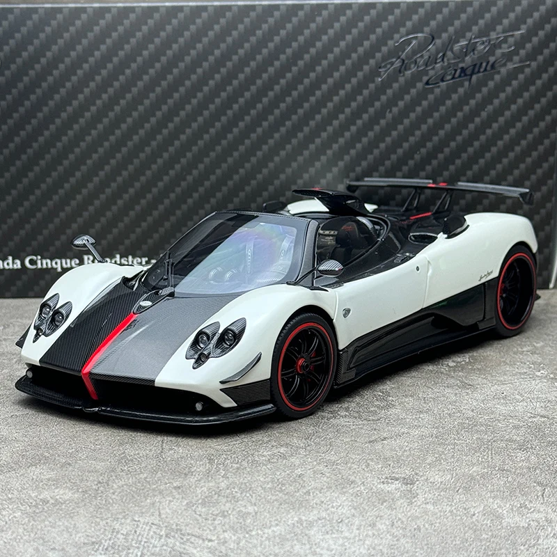 Almost Real AR 1/18 Pagani  Zonda Cinque Roadster 2009 Bianco Benny Metal model car Give a friend a birthday present