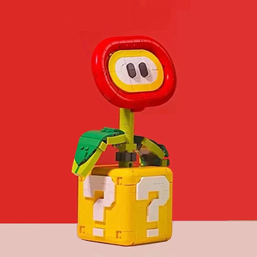 Miniso Super Mario Chomper Flower Display Tree Bouquet Home Decoration Plant Potted Model Building Block Bricks Gift Set