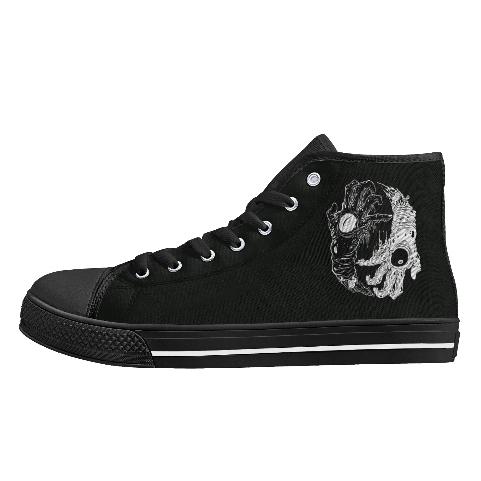 

Custom Shoes Skull Prints Vulcanized Shoes Classic High Top Canvas Shoes Flats Sneakers Footwears
