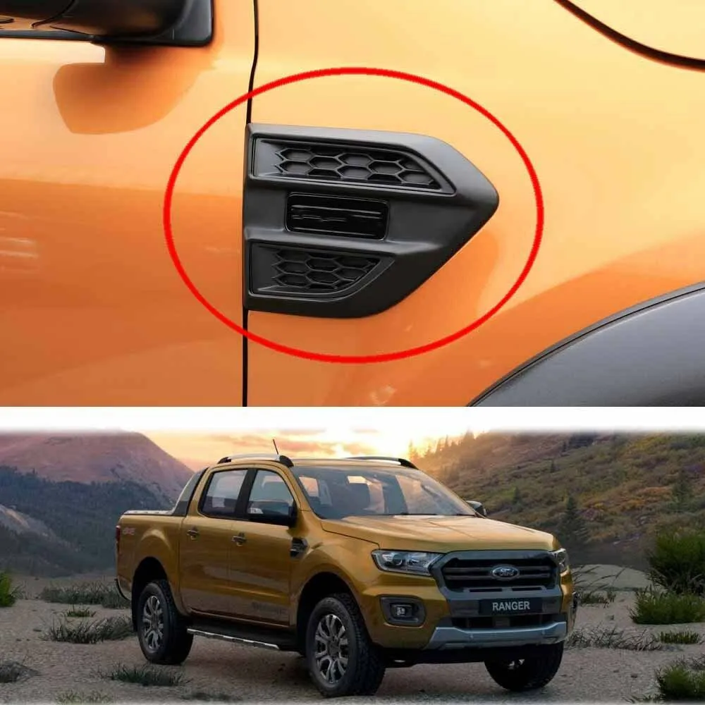 Matte Black Side Vent Cover For Ford Ranger Wildtrak 2015-2022 PX2 PX3 T6 T7 T8 XLT XL XLS LIMITED SPORTFor Ford Everest