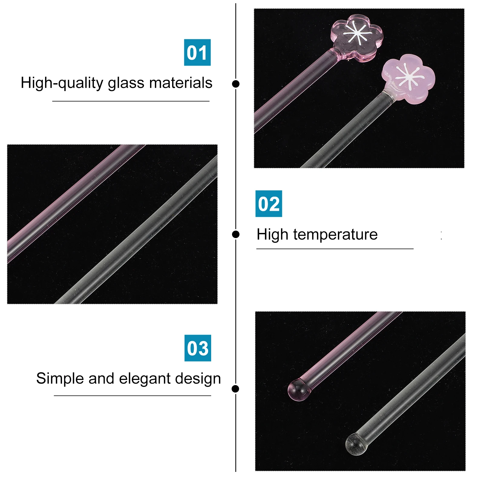 2Pcs Glass Stirring… - image