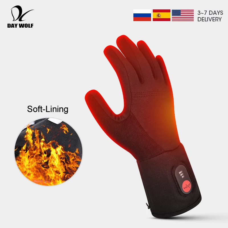 Heated Gloves Rechargeable Battery Electric Heated Ski Winter Glove Men Women SnowboardingThermal Skiing mountaine Liner Raynaud