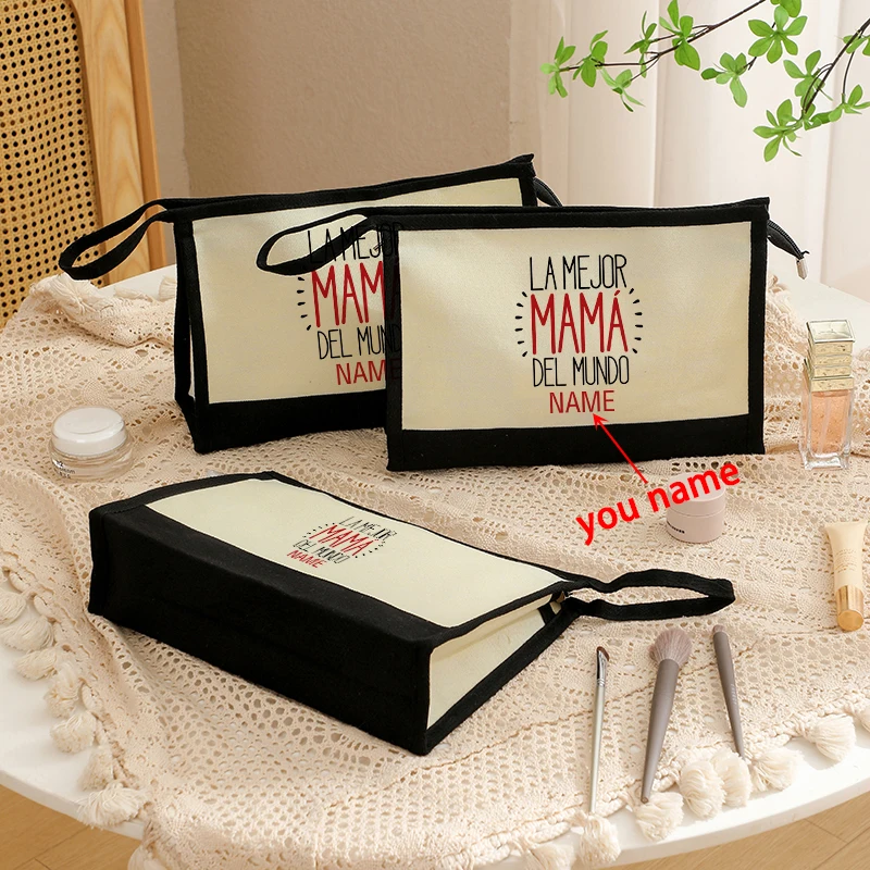 

Eres La Mejor Mamá Del Mundo Customized Name Cosmetic Bag Organizer Travel Storage Zipper Toiletries Pouch Multipurpose Clutch