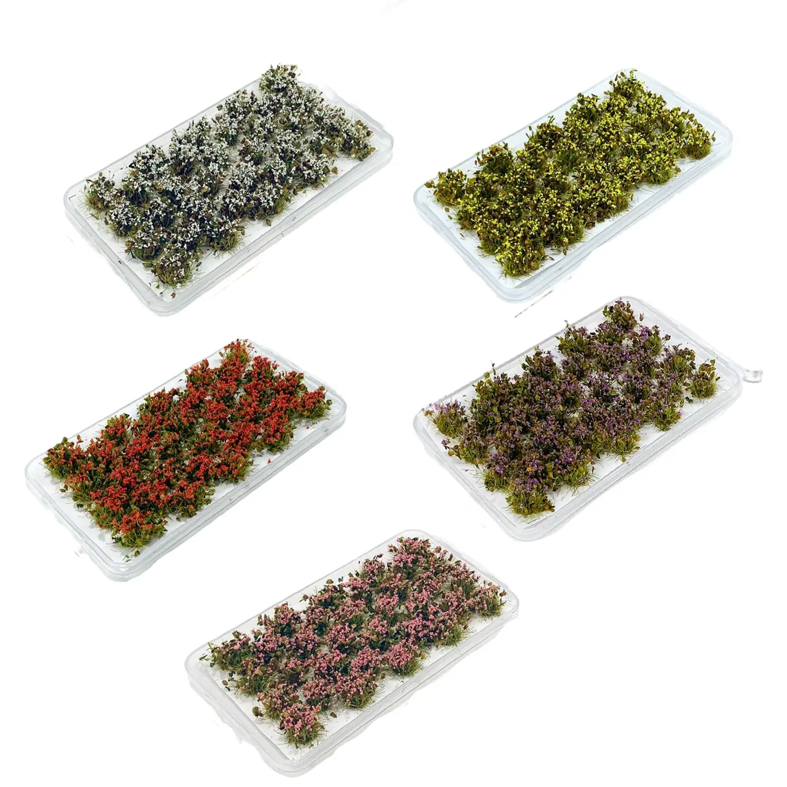 32x Micro Landscape Miniature Flower Cluster for Train Landscape Building Model Kits Railway Scenery Doll House