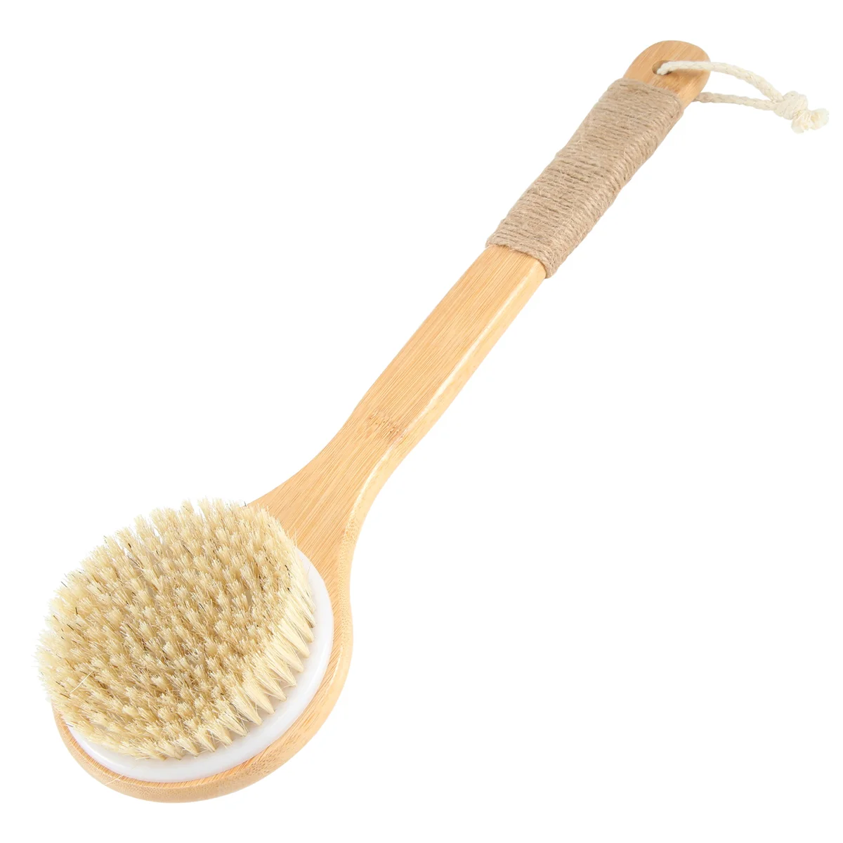 Avancé! Brosse corporelle pour peau sèche, brosse exfoliante de bain, poils naturels, épurateur de dos avec Long manche en bois pour douche, élimine D