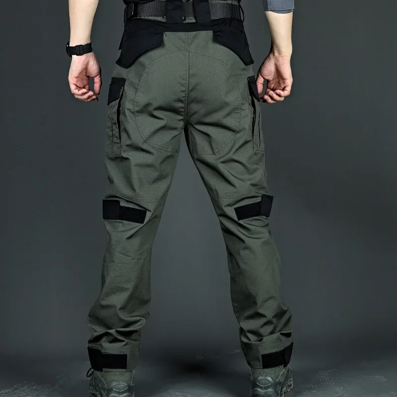 Stretch Patchwork  Pants Men Outdoor Climbing Hiking Overalls Special Forces  Fans Trousers Training Fishing