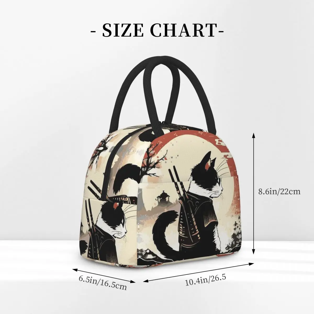 القطط أنيمي سيف ساموراي معزول حقيبة الغداء للنساء مكتب برودة صندوق طعام حراري حمل صناديق الغداء المحمولة الحاويات