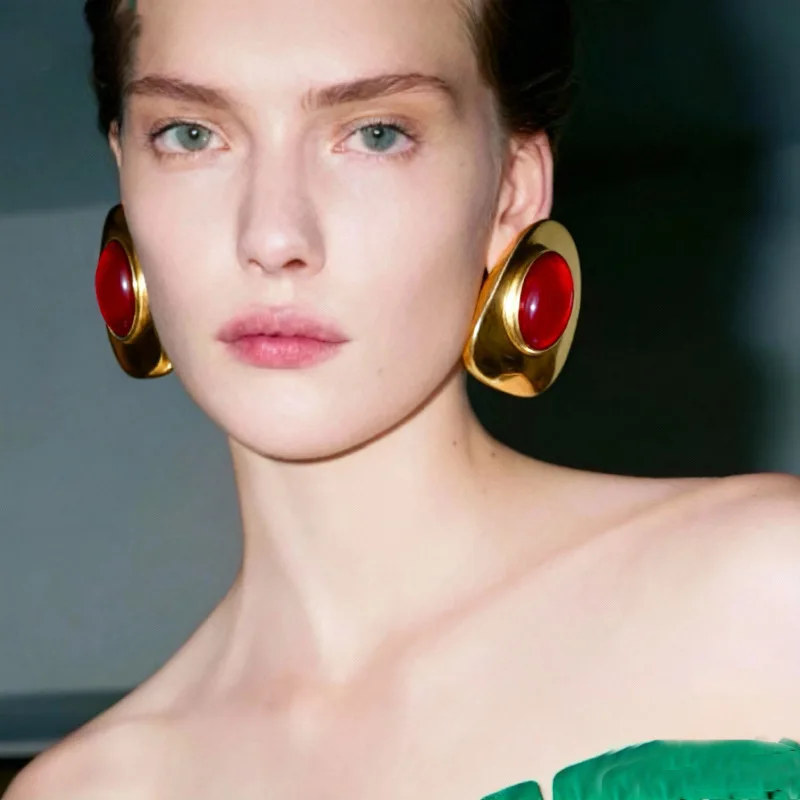 Geometric resin statement earrings for women chunky designer earings punk cool unique winter jewelry new in 2026