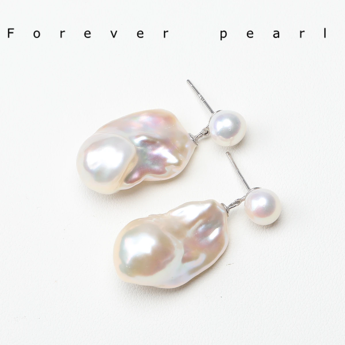 Baroque 15-25mm Natural Freshwater Shaped Pearl Retro Irregular Double Beaded Earrings Temperament Premium Women\'s Jewelry Gift