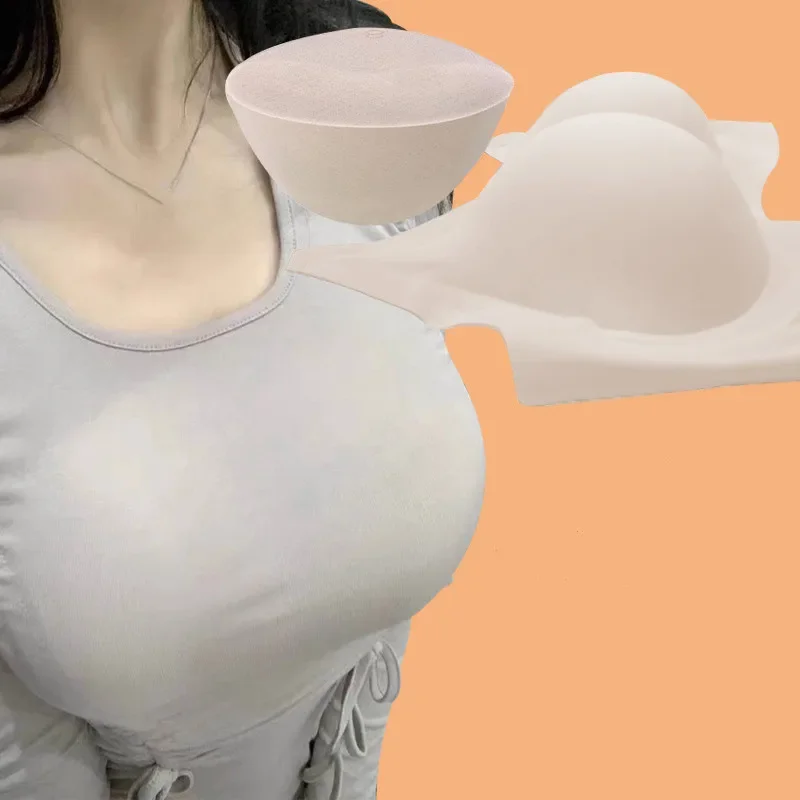 1 Pair 8CM Sexy Thick Latex Bra Pads Breast Insert Push Up Bra Enhancer Swimsuit Bikini Padded Removeable Chest Accessories