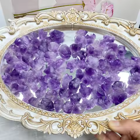 Natural Amethyst Flower Quartz Irregular Raw Stone Mineral Specimen Crystal Home Decoration Aquarium Decoration Crystal Gravel