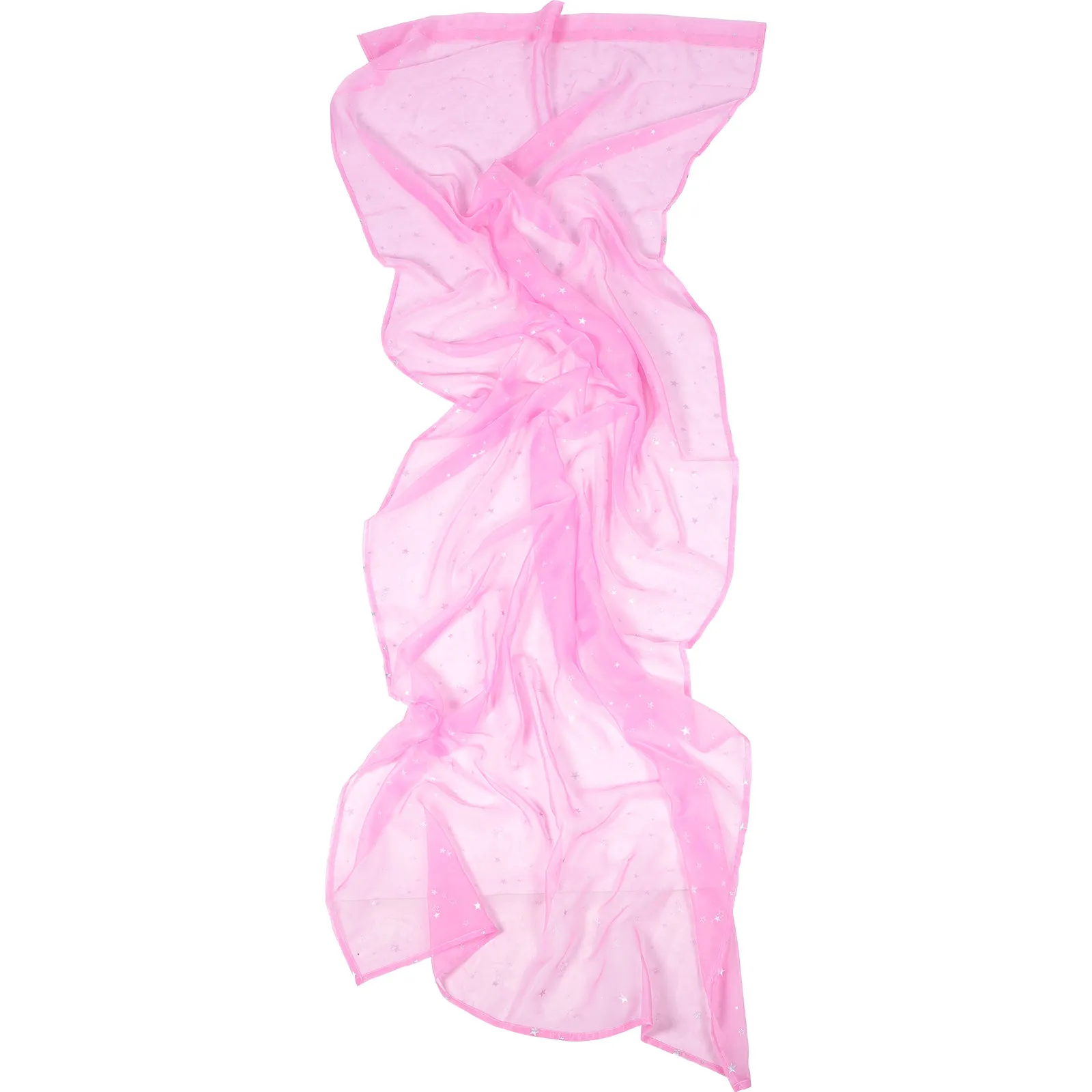 

Silver Star Foil Sheer Curtains Pink Romantic Window Screening Panel for Girl Bedroom Glitter Stars Voile Window